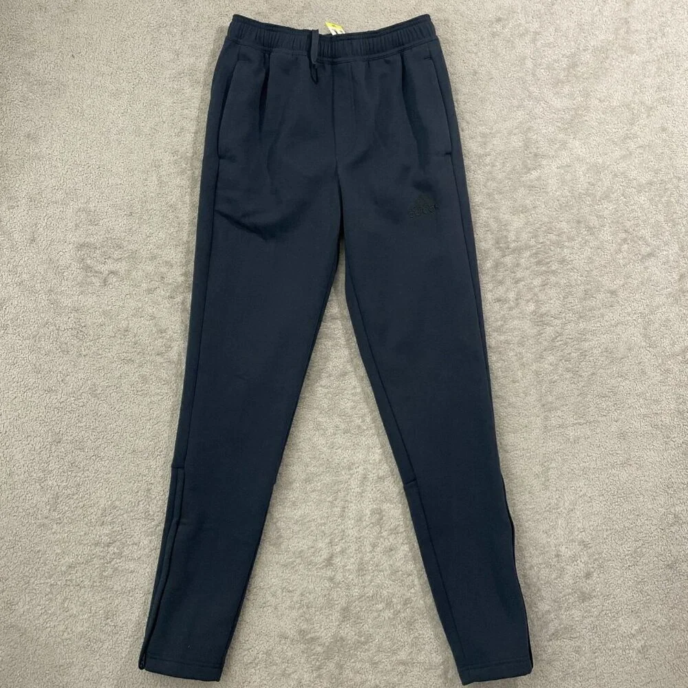 NEW Adidas Mens S Navy Blue Jogger Pants Polyester Athletic
